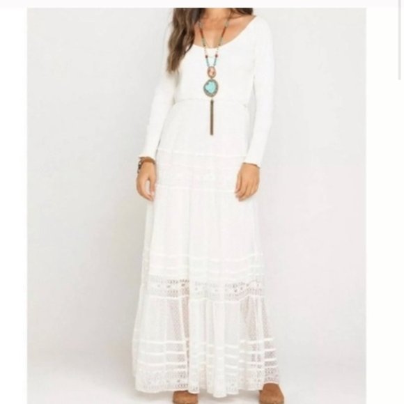 NEW $148 Free People Earth Angel Maxi Dress Ivory - Picture 4 of 13